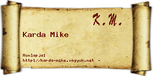 Karda Mike névjegykártya